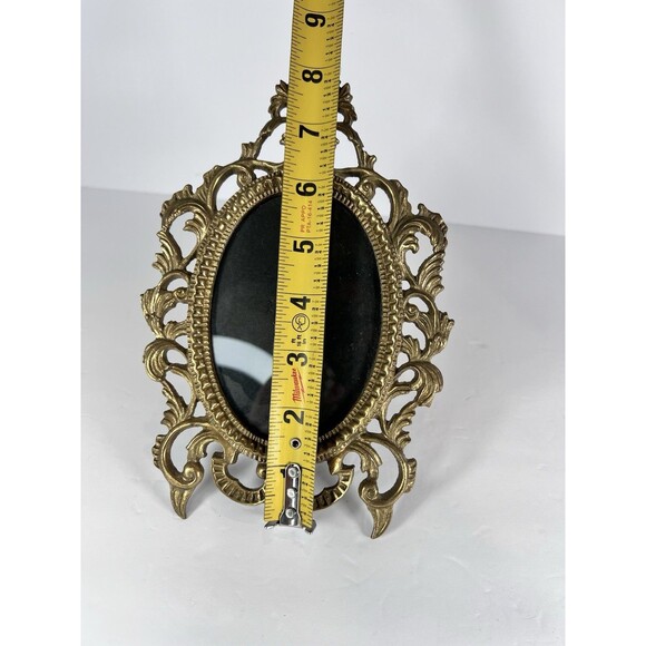 Antique Solid Brass Picture Frame  Oval Shaped, Rococo Style Frame Mate.‎ - Picture 7 of 9